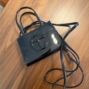 Telfar Small Shopping Bag in Black Patent